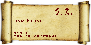 Igaz Kinga névjegykártya